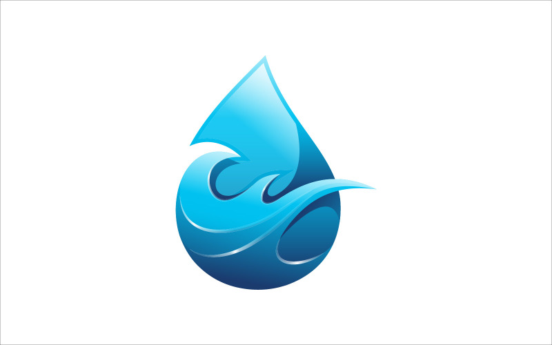 Wave Water Drop Vector Logo Design Logo Template