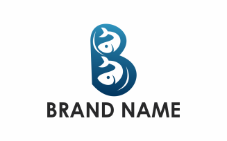 Letter B Fish Logo Template