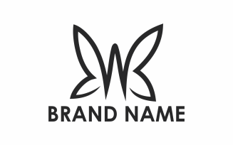 Letter W Butterfly Logo Template