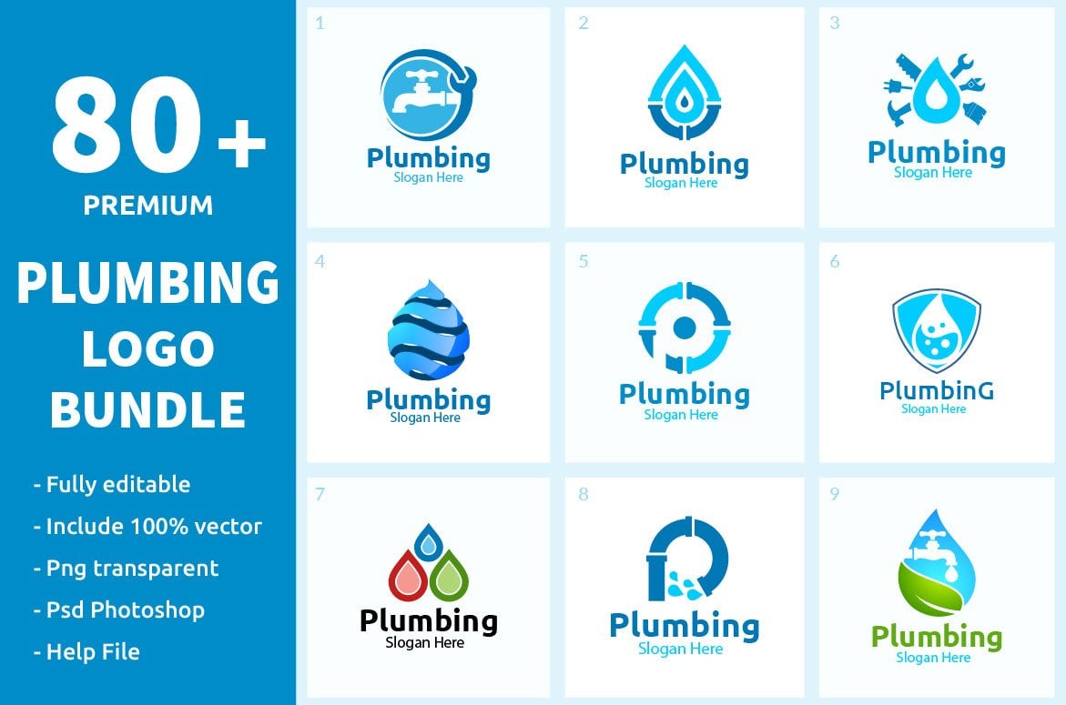 Kit Graphique #165487 Plumb Plumbing Divers Modles Web - Logo template Preview