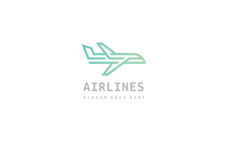 Plane Airlines Flight Logo Template