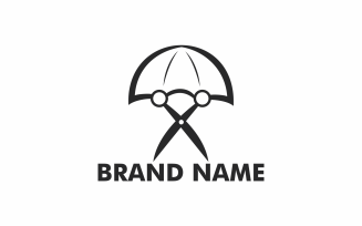 Scissor Umbrella Logo Template