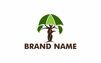 Umbrella Tree Logo Template