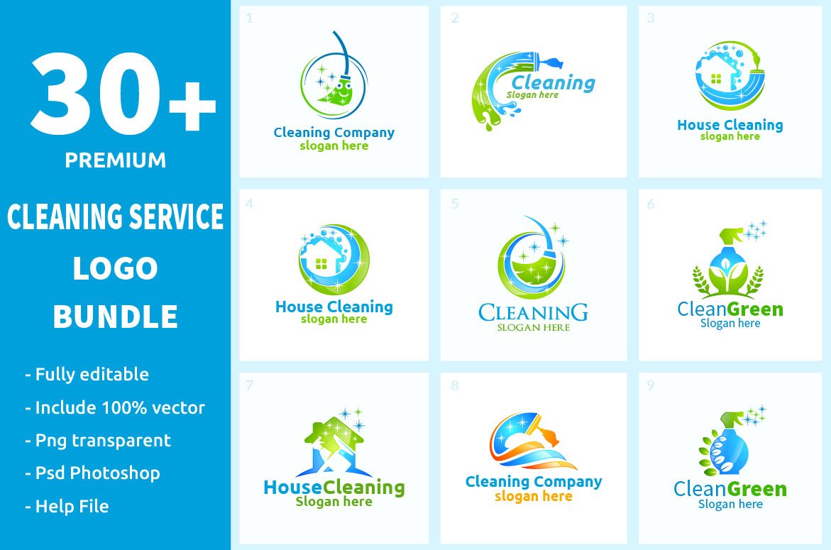 Kit Graphique #165511 Cleaning Logo Divers Modles Web - Logo template Preview