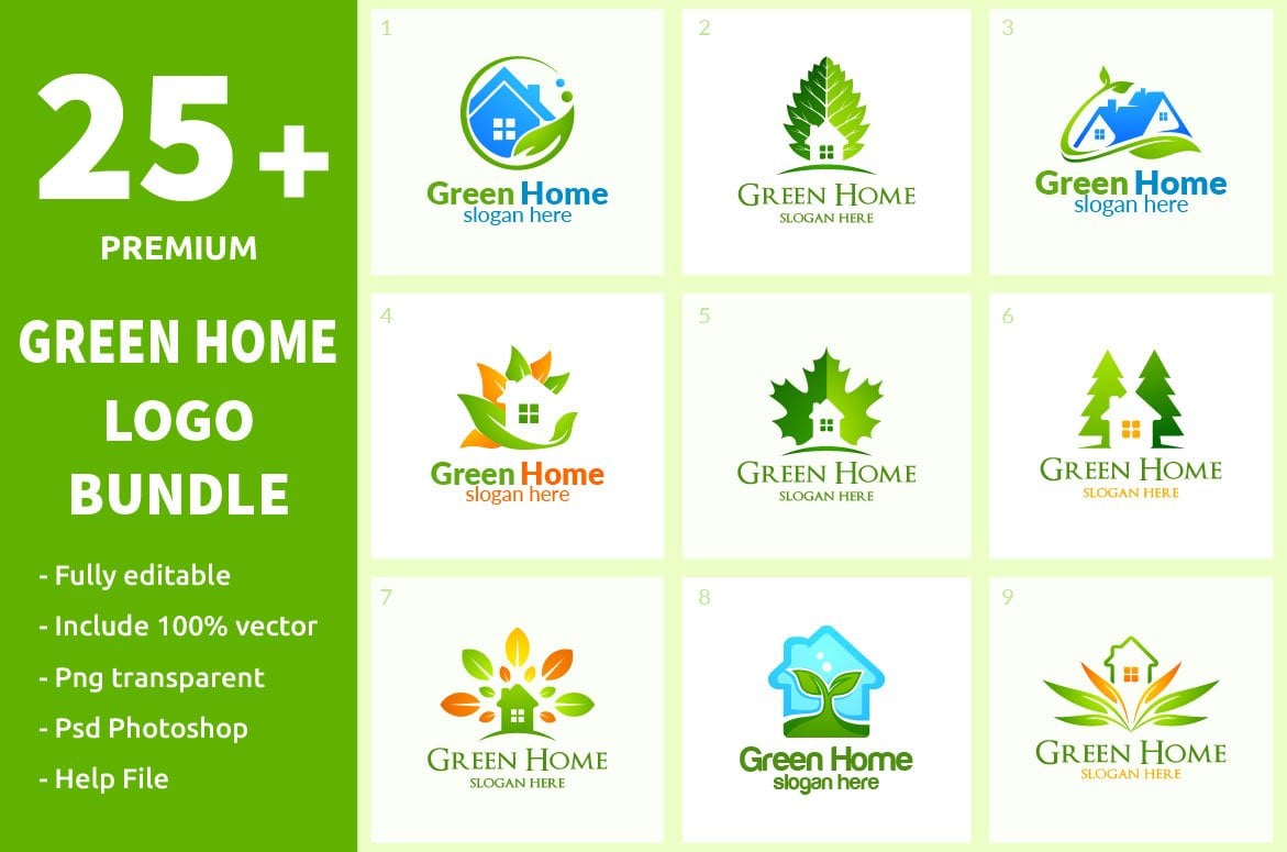 Template #165517 Green Home Webdesign Template - Logo template Preview