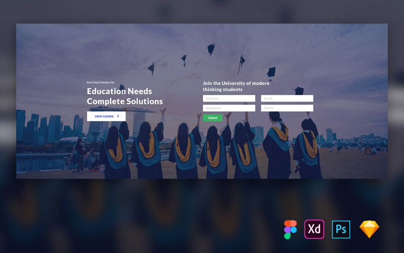 Cord - Hero Header for Educational Websites UI Element