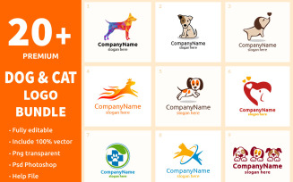 20+ Dog and Cat Logo Bundle