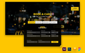 Hero Header for Cab Booking Websites