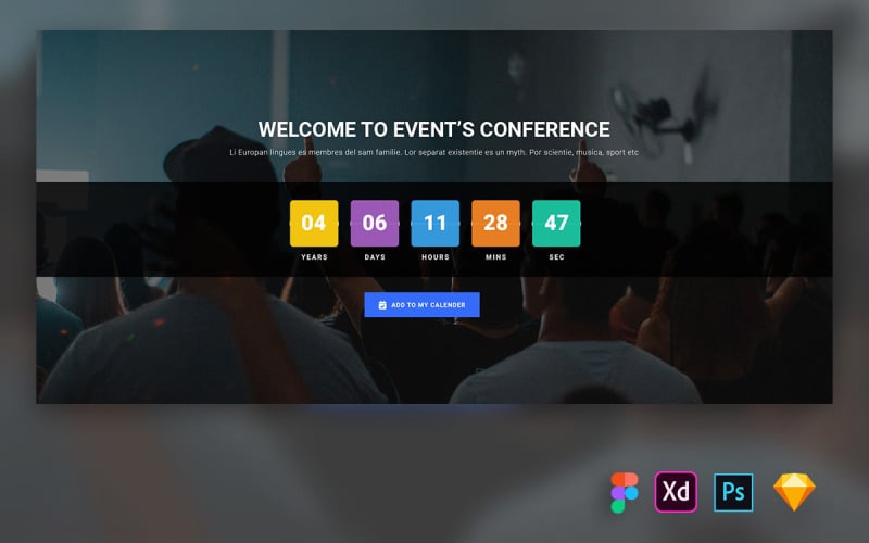 Hero Header for Event and Conference Websites UI Element