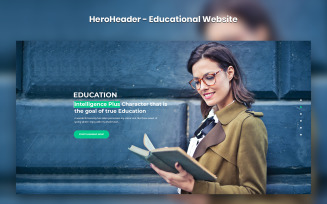 HeroHeader for Educational Websites UI Elements