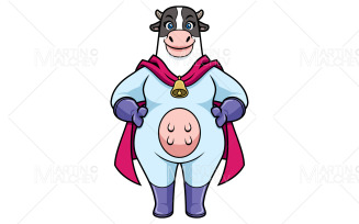 Cow Superhero Mascot