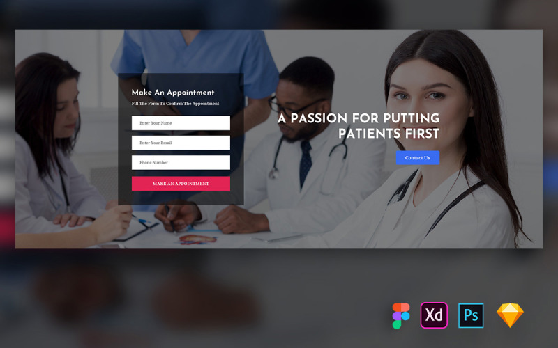 Hero Header for Medical Websites UI Element
