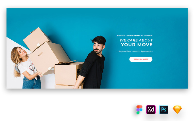 Hero Header for Packers and Movers Websites UI Element