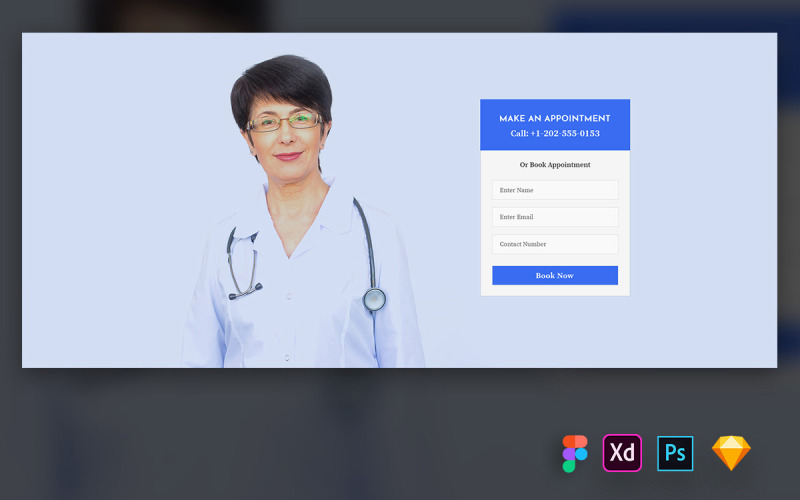 Tapir -Hero Header for Medical Websites UI Element