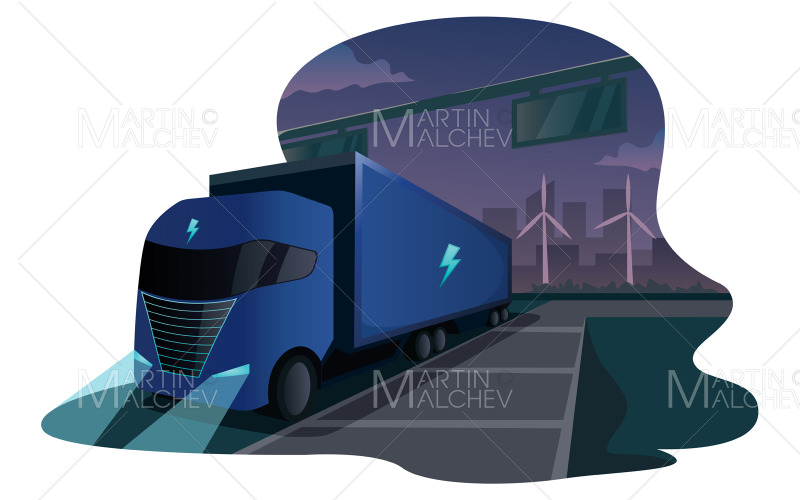 Electric Truck Illustration