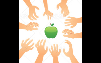 Hands Reaching To Apple