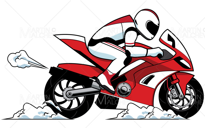 Motorcycle Racer Mascot Illustration