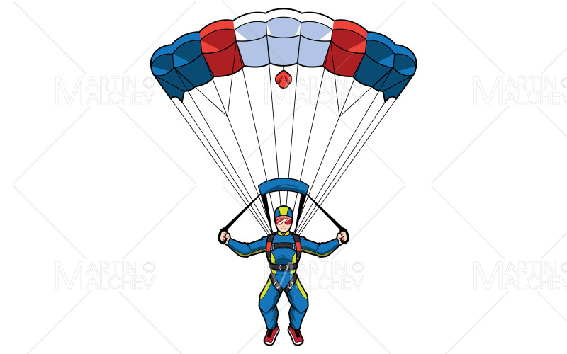 Parachuting Mascot Illustration