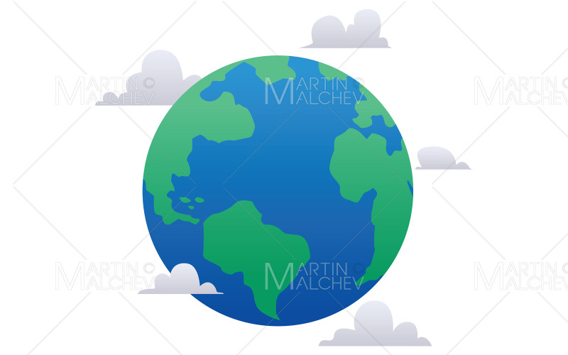 Planet Earth Flat Design Illustration