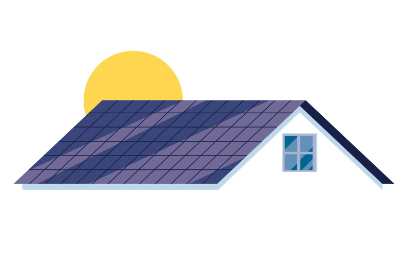 Solar Roof Symbol Illustration