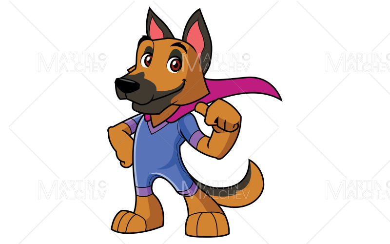 Super Dog Mascot Illustration