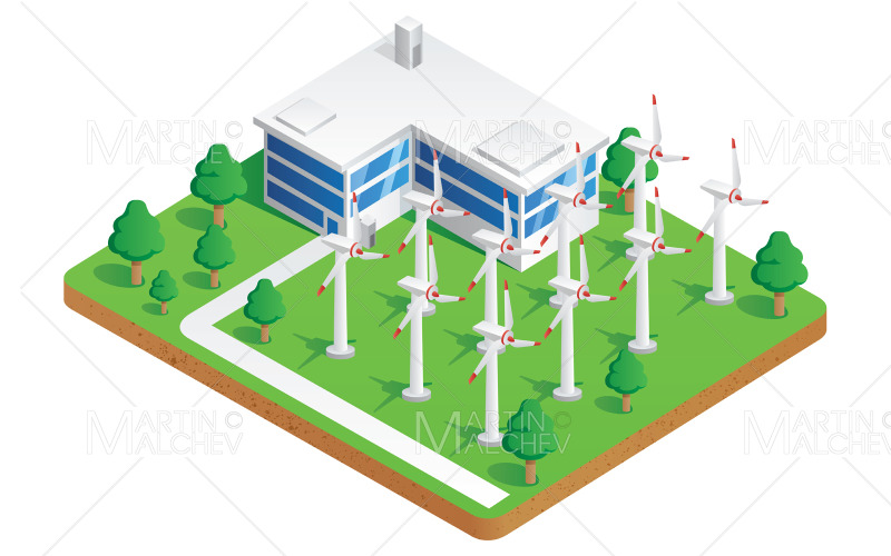 Wind Energy Plant Illustration