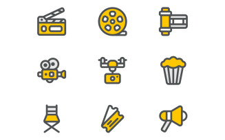 Cinema and Filming Icons Set