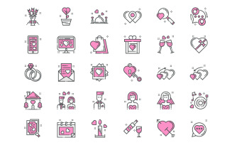 Love and Romance Icons Set