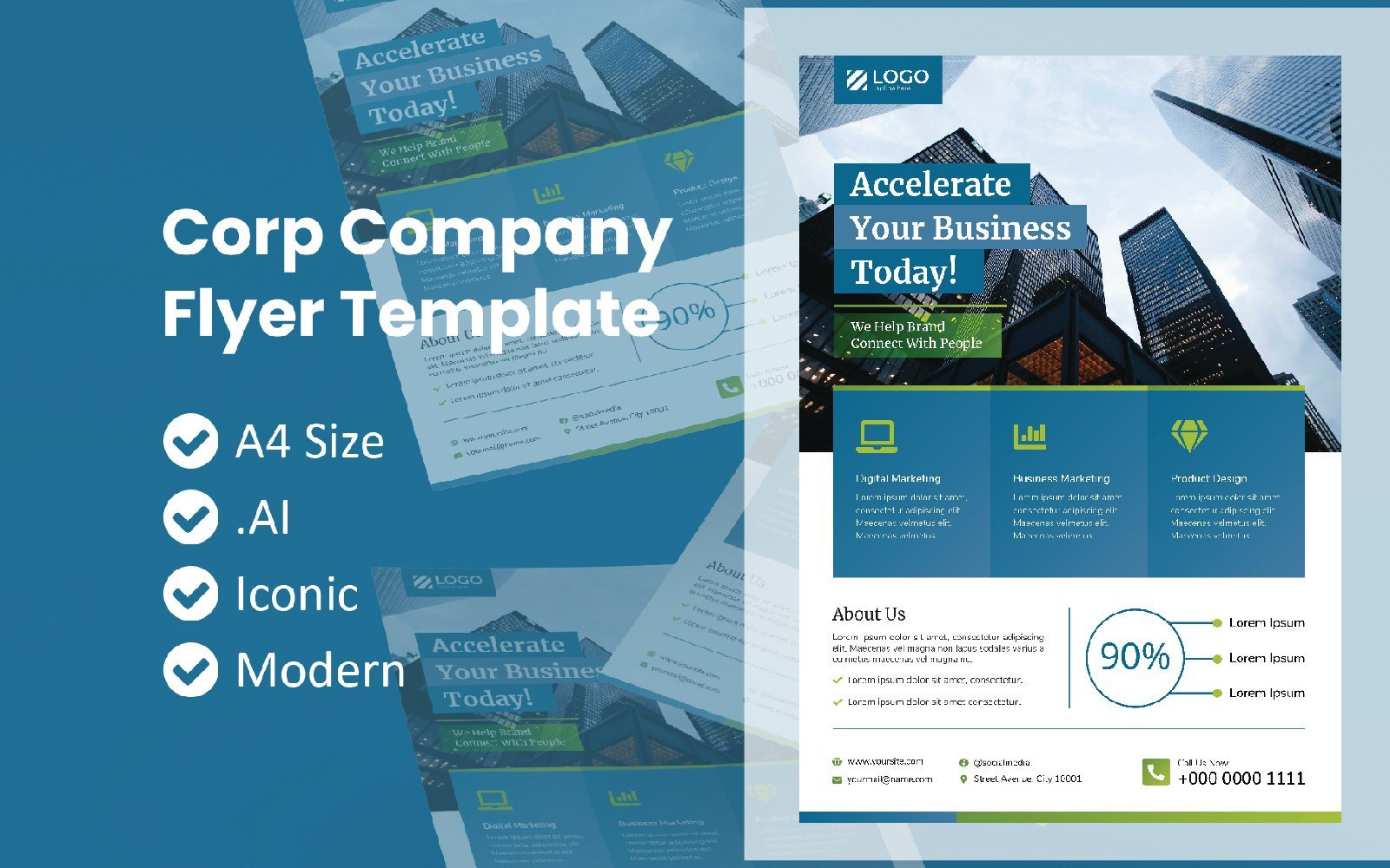 Kit Graphique #166024 Flyer Template Divers Modles Web - Logo template Preview