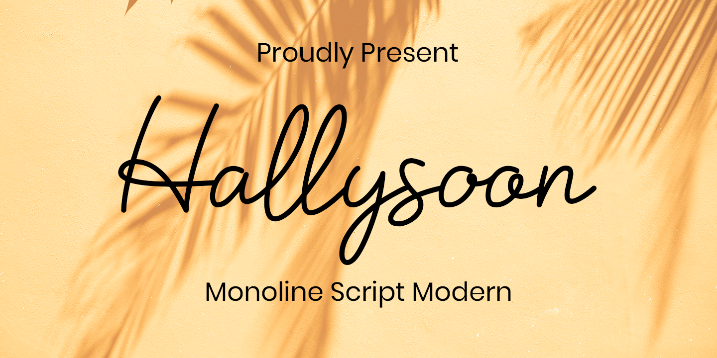 Hallysoon - Monoline Cursive Font