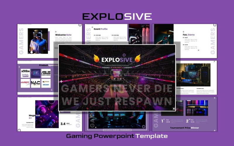 Explosive - Esport Gaming Powerpoint Template PowerPoint Template