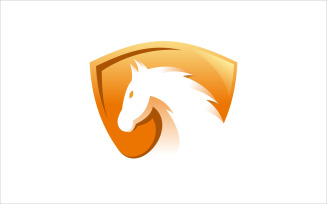 Awesome Shield Horse Vector Logo