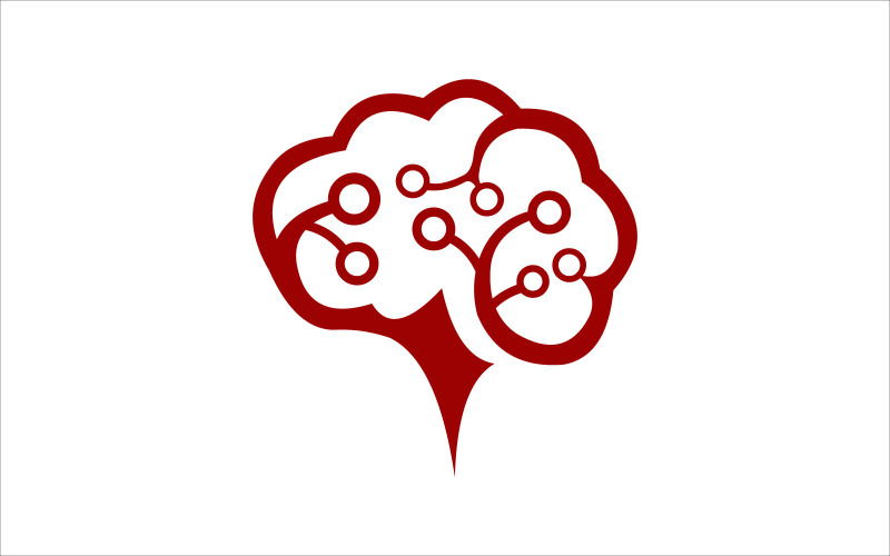 Brain Circuit Vector Logo Template