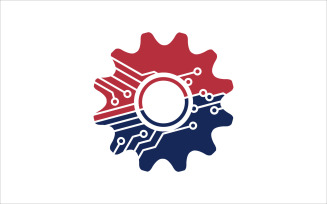 Gear Connection Vector Logo Template
