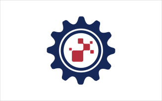 IT Gear Vector Logo Template