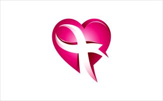 Love and Ribbon Colorful Vector Logo