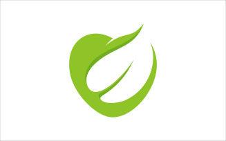 Love Leaf Vector Logo Template