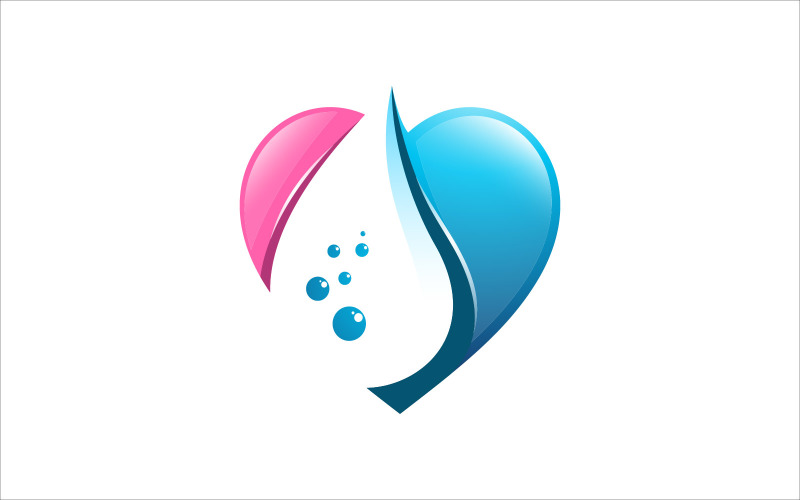 Love Water Drop Colorful Vector Logo Logo Template