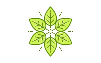 Modern Green Leaf Vector Logo Template