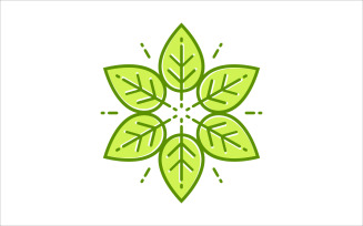 Modern Green Leaf Vector Logo Template