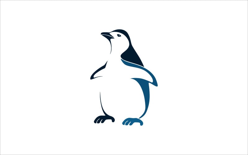 Penguin Flat Color Vector Logo Logo Template