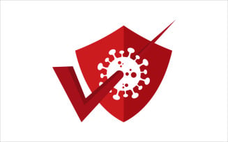 Shield Virus Security Vector Logo Template