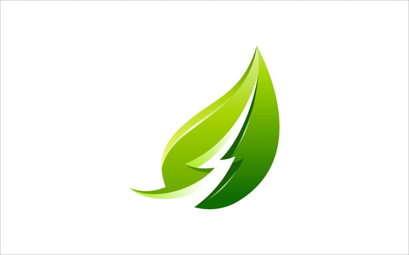 Thunder Leaf Colorful Vector Logo Logo Template