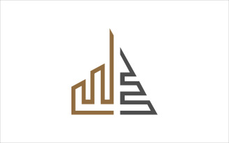W and E Real Estate Vector Logo Template