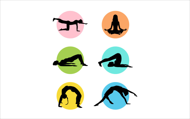 Yoga Female Vector Logo Template