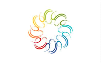 Circle Rainbow Ornament Vector Logo