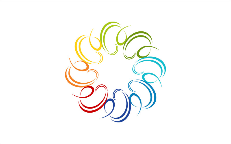 Circle Rainbow Ornament Vector Logo Logo Template