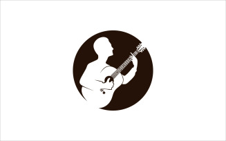Classic Guitar Player Vector Logo