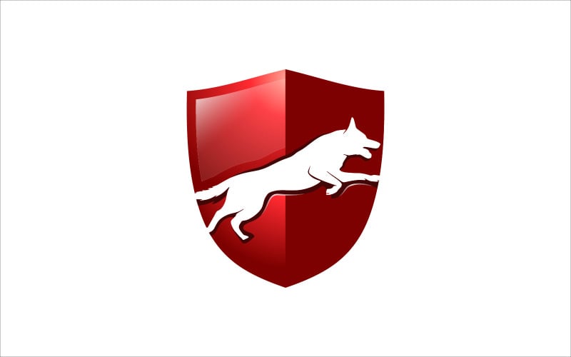 Dog Security Vector Logo Logo Template