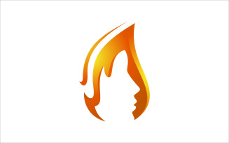 Flame and Face Vector Logo